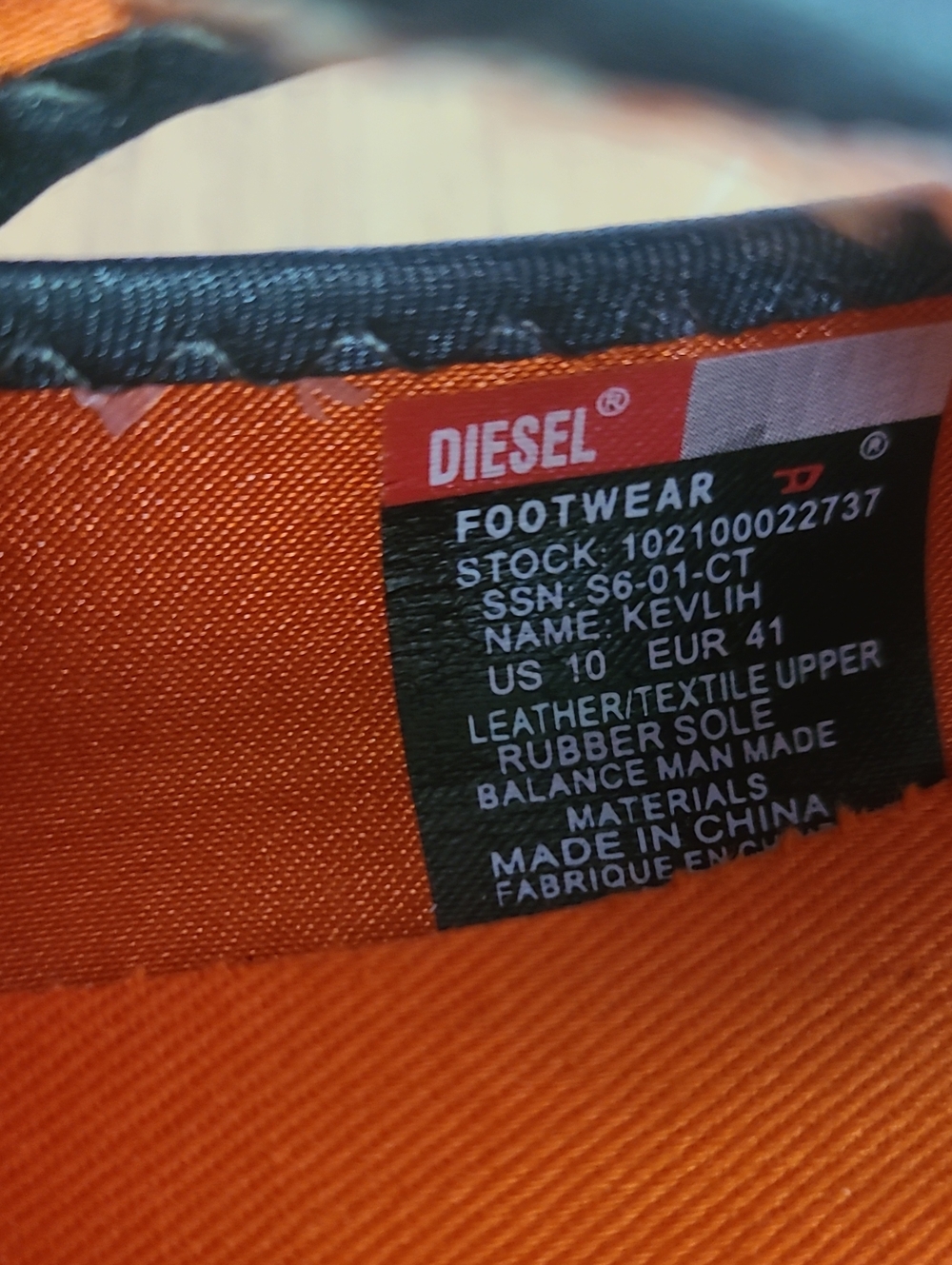 Diesel Gray and Orange Slip-On Suede Sneakers - Picture 5 of 6